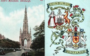 Vintage Postcard 1910's Scott's Monument Edinburgh Scotland United Kingdom UK