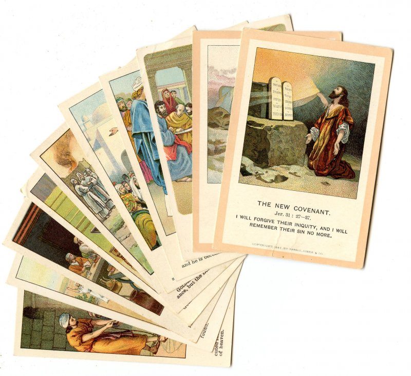 Picture Lesson Cards - Bible Teachings, 10 Assorted. © 1891-1904