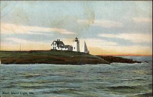 Nash Island ME Maine Lighthouse c1910 Postcard