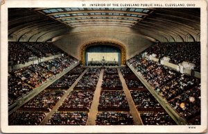 Postcard Interior of the Cleveland Public Hall in Cleveland, Ohio~19