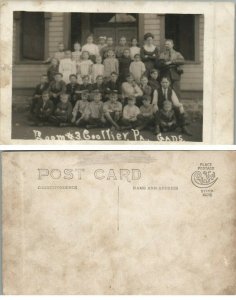 COLLIER PA SCHOOL ANTIQUE RPPC REAL PHOTO POSTCARD