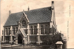 VINTAGE POSTCARD VIEW OF THE VAUGHAN LIBRARY AT HARROW VALENTINE CARD MAIL 1905