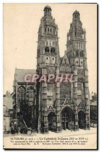 Old Postcard The Cathedral St Gatien Tours