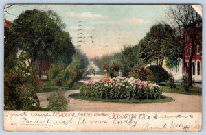 1906 BALTIMORE MARYLAND EUTAW PLACE COLORFUL CIRCLE FLOWER GARDEN POSTCARD
