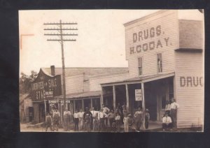 REAL PHOTO MANSFIELD MISSOURI MO. DOWNTOWN STREET SCENE POSTCARD