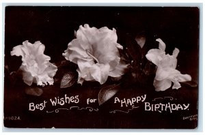 1909 Happy Birthday Flowers Davidson Bros Brooklyn NY RPPC Photo Posted Postcard 