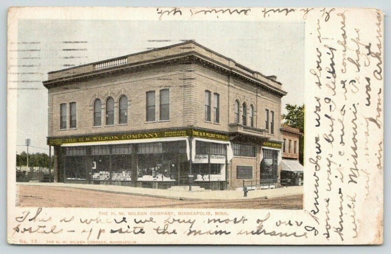 Minneapolis MN~HW Wilson Company~Book Store~Where We Buy Our Postals~1908 PC 