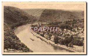 Old Postcard Waulsort Flag and Panorama