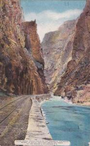 Royal Gorge CO, Colorado - Tracks of Denver & Rio Grande Railroad - pm 1916 - DB