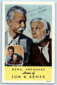 Mena Arkansas AR Postcard Home Of Lum & Abner Autograph Unposted Vintage