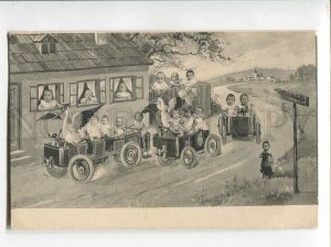 3045701 Storchheim MULTIPLE BABIES & STORKS Car Vintage COLLAGE