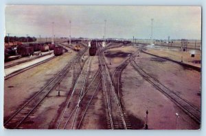 1955 Union Pacific Retarder Yard Trains Assembled North Platte Nebraska Postcard