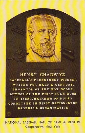 Henry Chadwick National Baseball Hall Of Fame & Museum Cooperstown New York