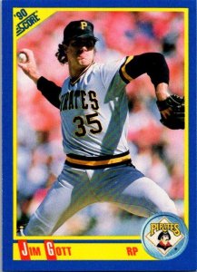 1990 Score Baseball Card Jim Gott Pittsburgh Pirates sk2591