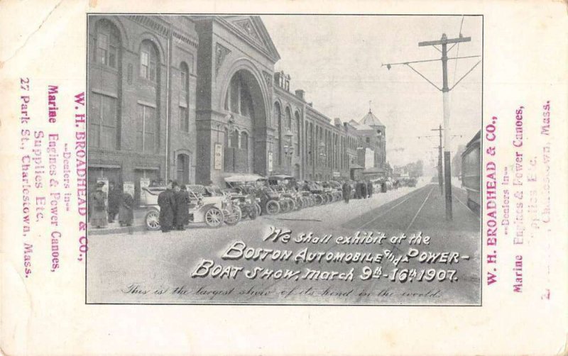 Boston Massachusetts Automobile and Power Boat Show Vintage Postcard AA28769