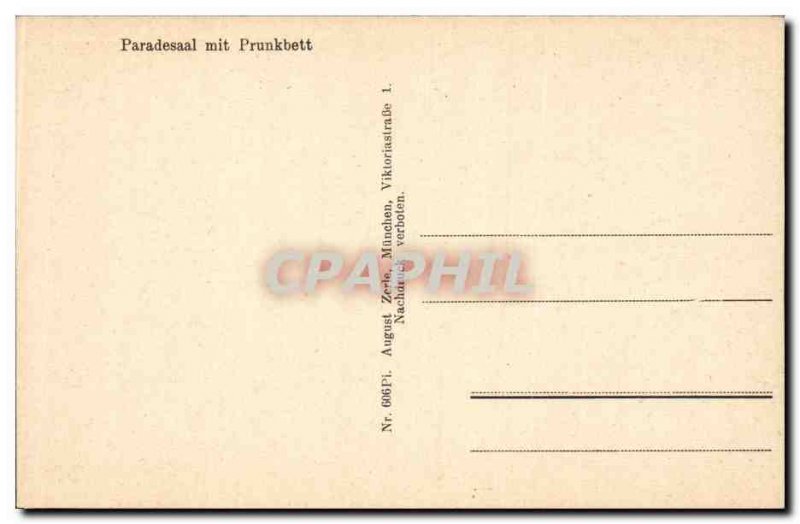 Old Postcard Paradesaal put Prunkbett Munchen