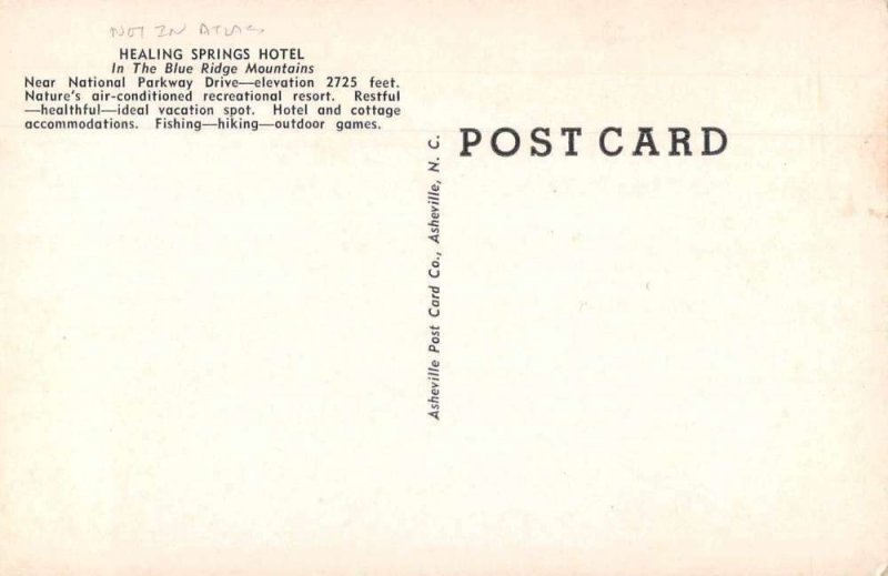 Crumpler North Carolina Healing Springs Hotel Vintage Postcard JI658250