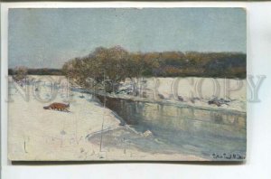 478173 Peter Paul MULLER Mueller HUNT Winter FOX Vintage postcard 1906 year