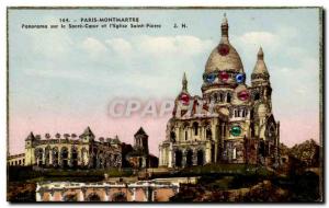 Paris Montmartre Old Postcard Panorama of the Sacred Heart and St. Peter & # ...