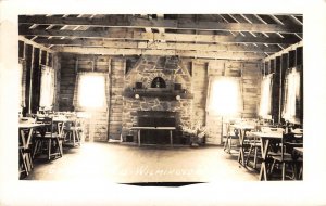 RPPC GREEN SHUTTERS Wilmington, Vermont Restaurant Interior 1930s Postcard