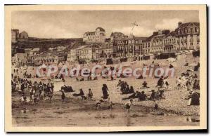 Old Postcard Mers Les Bains Beach And Villas
