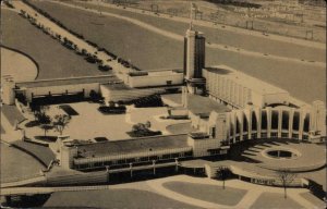 1933 Chicago World's Fair Hall of Science Air View Vintage Postcard