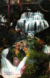 USA California Shasta Springs The Cascades Vintage Postcard C393