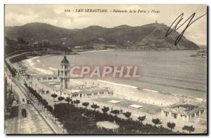 Postcard Old San Sebastian Balneario de la Playa