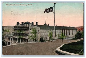 1913 Sing Sing Prison Building View Flag Dirt Road Ossining New York NY Postcard