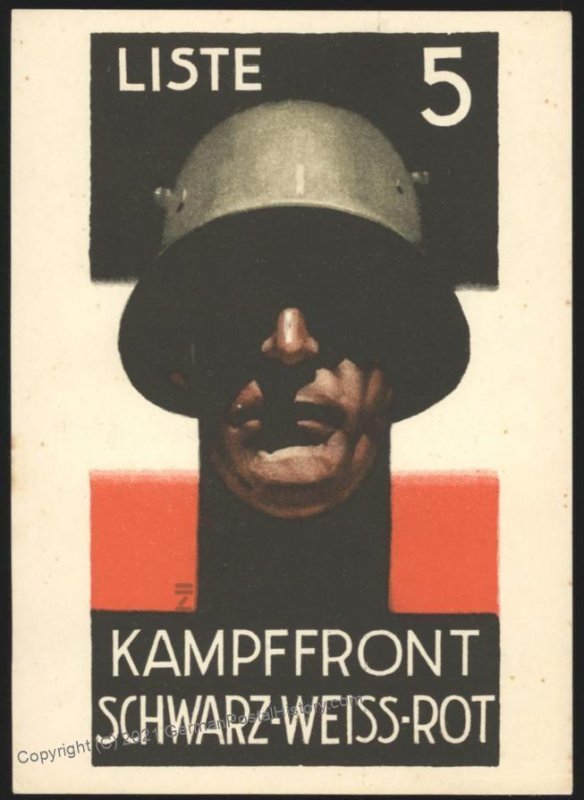 3rd Reich Germany 1933 Kampffront Schwarz-Weiss-Rot Stahlhelm Propaganda  105856
