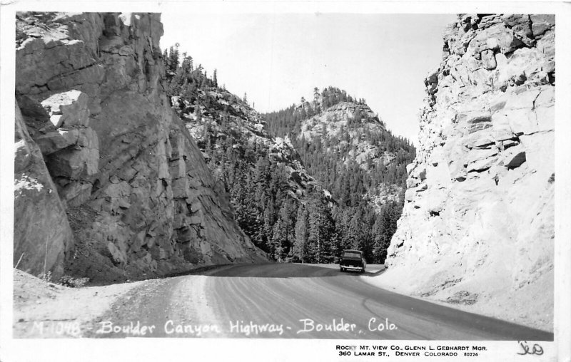 H75/ Boulder Colorado RPPC Postcard c1960s Boulder Canyon Highway  7