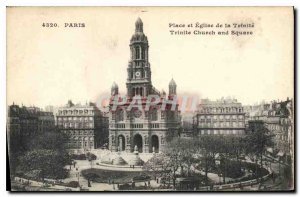 Old Postcard Paris Square and Church of the Trinity