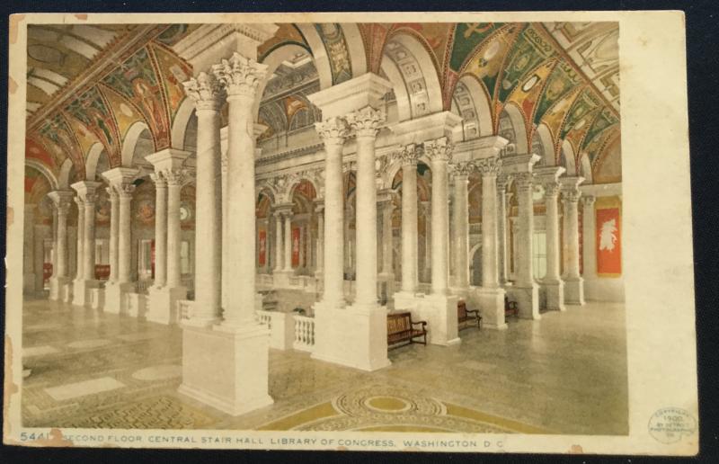 Postcard Unused 5441-Second Floor Library of Congress Washington DC LB