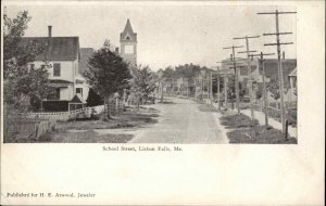 Lisbon Falls Maine ME Street Scene 1900s-10s Postcard