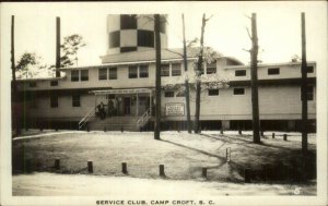 Camp Croft SC Service Club WWII Era Real Photo Postcard