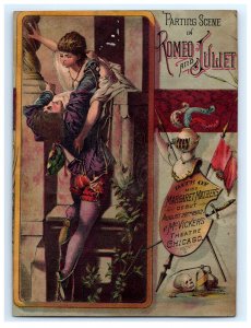 1880s Romeo & Juliet Folder Margaret Mather's Debut McVicker's Theatre Fab! #V