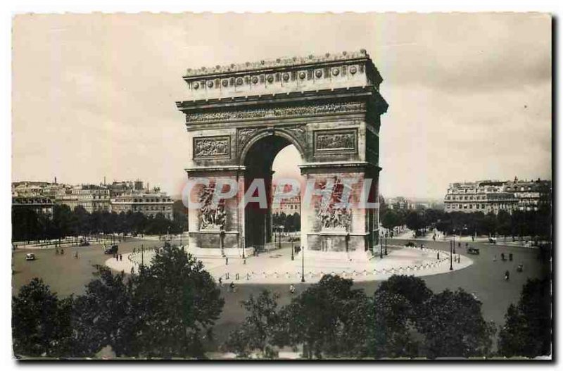 Old Postcard Paris Arc de Triomphe