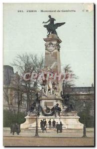 Paris Postcard Ancient Monument Gambetta