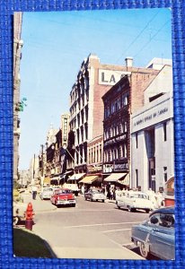 Vintage 1950's Rue St Joseph Saint Joseph Street Old Cars Quebec Canada Postcard