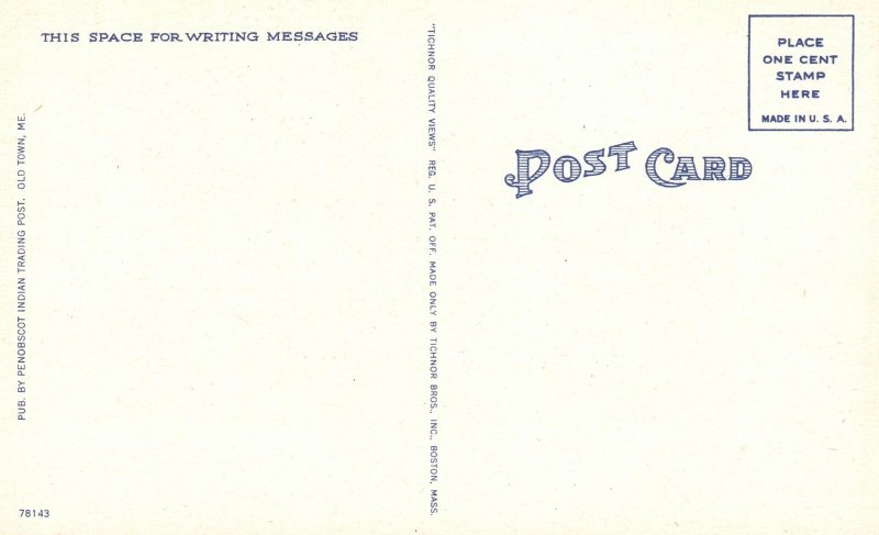 Vintage Postcard 1930's Main Street Restaurants & Shopping Stores Old Town Maine 