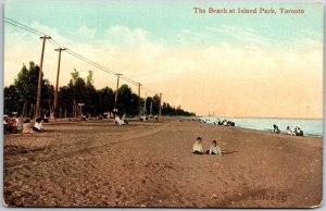 The Beach at Island Park Toronto Canada Sandy Beach Postcard