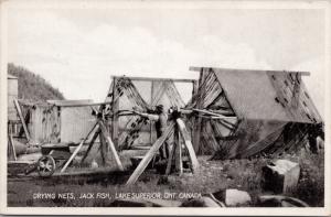 Drying Nets Jack Fish Lake Superior Ontario ON Ont. Unused  Postcard E16