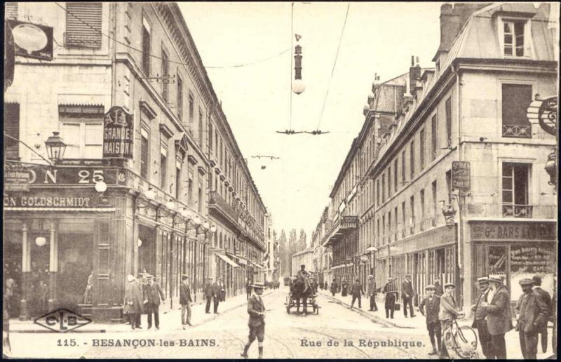 france, BESANCON les BAINS, Rue de la Republique (1928)