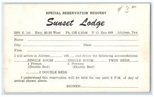 c1950 Sunset Lodge Saddle & Sirloin Restaurant Signage Abilene Texas TX Postcard