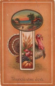 turkey postcard: Thanksgiving Joys