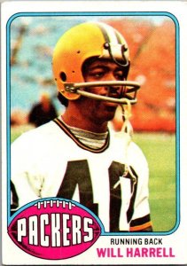 1976 Topps Football Card Will Harrell Green Bay Packers sk4347