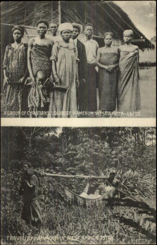 Kamerun West Africa Natives Christians c1910 Postcard