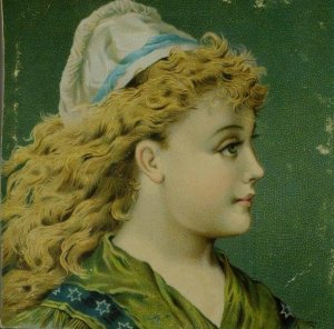 1870's-80's De La Rue & Co Lovely Dutch Girl Long Golden Hair F96