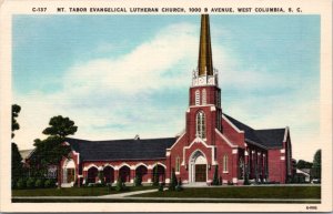 Postcard SC West Columbia - Mt. Tabor Evangelical Lutherna Church