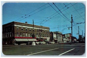 c1950's Kingston Corner Intersection classic Cars Kingston Pennsylvania Postcard